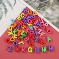 Colorful macaron acrylic alphabet beads for DIY jewelry making and craft projects - Dark Mixed Color Perforated Letters