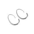 Orecchini a gancio minimalisti in argento S925 con trama metallica liscia - Oro Bianco