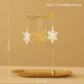 Gold rotating snowflake candle topper decoration, 18.5cm height, metal finish, carousel style - Type S: Snowflakes (No Tray)