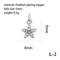 Pendentif étoile de mer en cuivre rhodié avec zircons pour la création de bijoux DIY - Étoile de Mer Argentée (L-2)