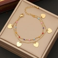 Double-layered gold heart bracelet with colorful beads on a premium display box - Heart Style (2#)