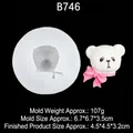 Stampo in silicone per testa di orso in resina con texture orsacchiotto e fiocco, B746 - 2# Testa di Orsetto