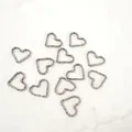 Ciondoli a cuore martellato argento 13x15mm per collane fai da te in acciaio inossidabile - Cornice a Cuore
