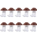 Set of 10 cowboy boot shaped shot glasses with brown hats for Western themed parties - Single Mini Cowboy Hat - Brown