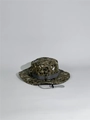 Detail of digital camo boonie hat featuring wide brim and adjustable grey chin strap - One Size / Digital Camo IV