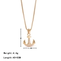 Collar de ancla dorada con cristaux blancos, con detalles de tamaño y peso - Dorado