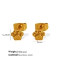 Minimalistische goldene Katzenpfoten Ohrstecker für Damen aus Edelstahl 5,2x6mm - Links und Rechts Pfoten Design (EH752G) / Gold