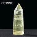 Natural yellow citrine point crystal with hexagonal prism shape and internal ice cracks - Citrine / Single Point 7-8cm