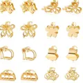 Set of 16 mini gold metal hair claws in 8 styles like hearts, flowers and crowns - Gold 16Pcs Set