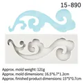 Silikonform für DIY-Bastelarbeiten mit Wolken- und Wellenmuster und blauem Musterstück - Stil 1-Grau