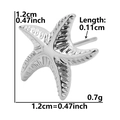 Starfish earring size chart with dimensions and weight in 304 stainless steel - Bionic Starfish-Silver