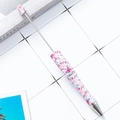 DIY plastic beaded pen with purple butterfly and floral print on long metal rod - Pink Floral and Butterfly Pattern (6)