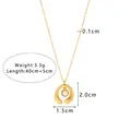 Collier en acier doré avec pendentif fer à cheval et incrustation nacre blanche - Style Fer à Cheval en Nacre (NB-N1294)