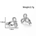 Silver bow stud earrings in stainless steel with 1.56cm height and 1.8cm width specs - YE-096 / Silver