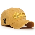 Mustard yellow vintage washed cotton baseball cap with 3D Always embroidery - Adjustable / Yellow