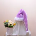 Classic purple velvet plush Santa hat with fluffy white faux fur trim for holiday costume - Extra Long Christmas Hat Adult (80CM) / Light Purple