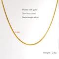 Collana a catena quadrata in acciaio inossidabile placcato oro 18K 1,5mm lunga 45cm - Catena Push-dense da 1.5mm (ZYG683) / 1.5mm*45cm