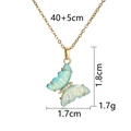 Golden butterfly necklace with blue gradient pendant and stainless steel chain - Teal Gradient Butterfly Necklace Style 6
