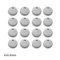 DIY jewelry parts 6mm round stainless steel silver tags with hole in matrix layout - Smooth 6mm / Steel