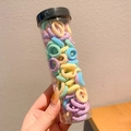 Cartoon bear elastic hair bands in brown series for kids packed in a clear cylinder - Candy Color 100Pcs Jar Pack