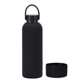 Matte black double-walled stainless steel flask with handle and silicone base - 500ml / Ink Black