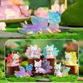 Set of 7 mythological nine-tailed fox figurines in dreamlike pastel gradient colors - Tushan Nine-Tailed Fox Series 2 (Whole Box)