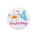 Distintivo di compleanno carino con unicorno per 4 anni con design a cartoni - Numero 4