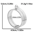 Silver stainless steel round locket pendant with detailed dimensions and weight specs - Inner Diameter 45mm - Cavity Thickness 10mm / Steel