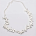 Collana girocollo floreale regolabile in argento con delicati fiori artigianali - 35-60cm Regolabile / Argento
