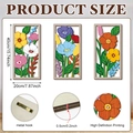 Dreiteilige Wandplaketten aus Holz mit bunten Frühlingsblumen für ländliche Dekoration - Buntes Blumen-Design (Y26Y90003_Q)