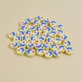 10mm cylindrical polymer clay beads with colorful lemon patterns for DIY bracelets - Yellow Ring Colorful Heart