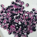 Perline di vetro da 10mm in nero e rosa-viola craquelé per la creazione di gioielli fai-da-te - 10mm / Rosa Nera (Nero Rosa Viola Crepato)