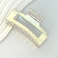 Hollow rectangular hair claw clip with laser pearlescent finish and golden edges - 8.5cm Rectangular / 6# Laser Iridescent Gold