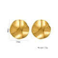 Minimalistische unregelmäßige gewellte goldene Scheibenohrstecker mit glatter Metallstruktur - 1144 Gold