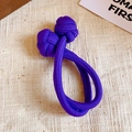 Élastique à cheveux tressé violet foncé fait main avec double nœud sur lin - Élastique À Cheveux À 99 Nœuds