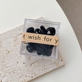 Mini pinces à cheveux noires dans une boîte cadeau carrée avec bandeau - Noir Boîte de 6
