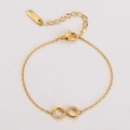 Dettaglio del bracciale infinito in oro 18KGP con cristalli e chiusura regolabile - Bracciale Oro