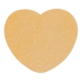 Heart-shaped compressed wood pulp facial sponge in light orange color for cleansing - Skin Heart Shaped