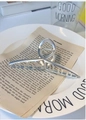 Elegant silver metal flower hair claw clip with a minimalist hollow design for women - Hollow Minimalist / Silver