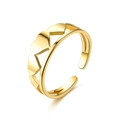 Detail shot of the golden heart-shaped open ring featuring a smooth metallic finish - Adjustable Open / Heart Design (切割戒-3)