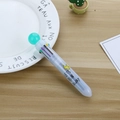 Bolígrafo creativo de 10 colores con punta verde menta y cuerpo translúcido - Corona amarilla bola verde