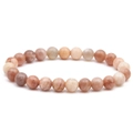 Natural 8mm imperial stone beaded bracelet with warm brown and beige mineral textures - Sunstone