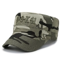 Men's camouflage flat top military cap with U.S.ARMY embroidery in woodland pattern - Letter Embroidery Style / Camouflage