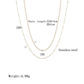 Double layered gold stainless steel necklace with bead and snake chain dimensions - Gold