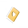 Detailansicht goldener Herzanhänger mit 0,8 x 0,6 cm Abmessungen und 0,4 g Gewicht - Gold Rechteckiges Hohles Herz-PJ00113D