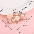 Broche fleur de cygne DIY en alliage doré et strass pour coques de téléphone, modèle D944 - D944 Grande Fleur de Perle / iPhone 16e