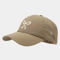 Detail of khaki quick-dry baseball cap with bow embroidery and breathable mesh back - Khaki