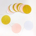 Girlande aus Papier mit Sternen und Kreisen in Gold, Rosa und Weiß für Partydekoration - Glitzer Gold+Weiß+Perle Rosa