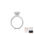 Classic six-prong S925 silver ring with 2-carat Moissanite and GRA certificate - US Size 5 / Silver
