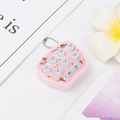 Pink house-shaped mini whack-a-mole keychain game console with cute cartoon patterns - English Packaging / Pink